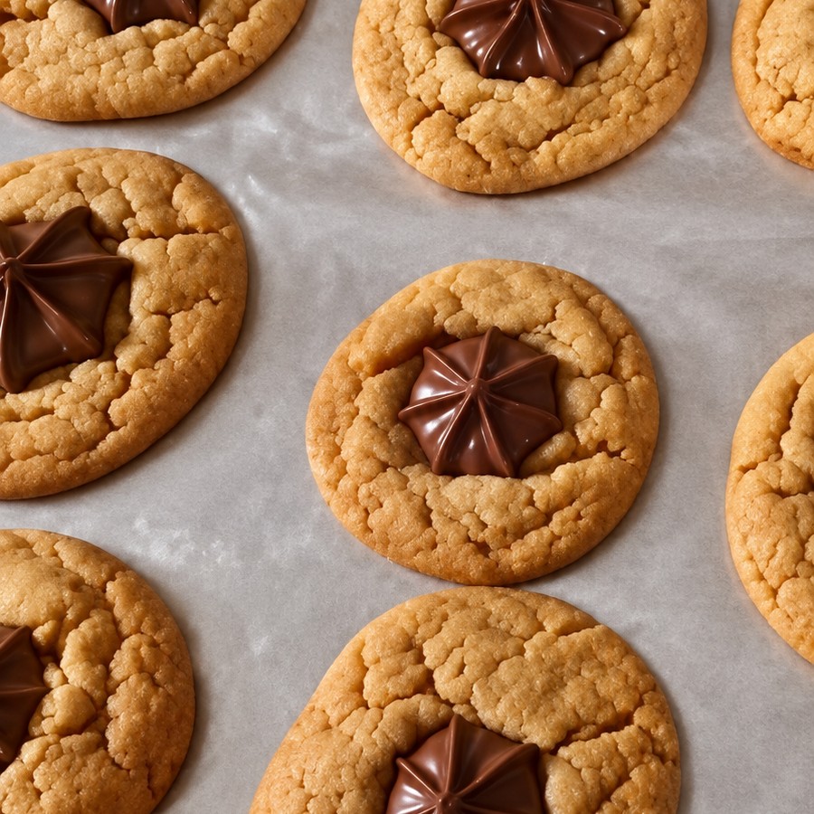 Peanut Butter Blossoms w/ Stars (Chocolate Stars)